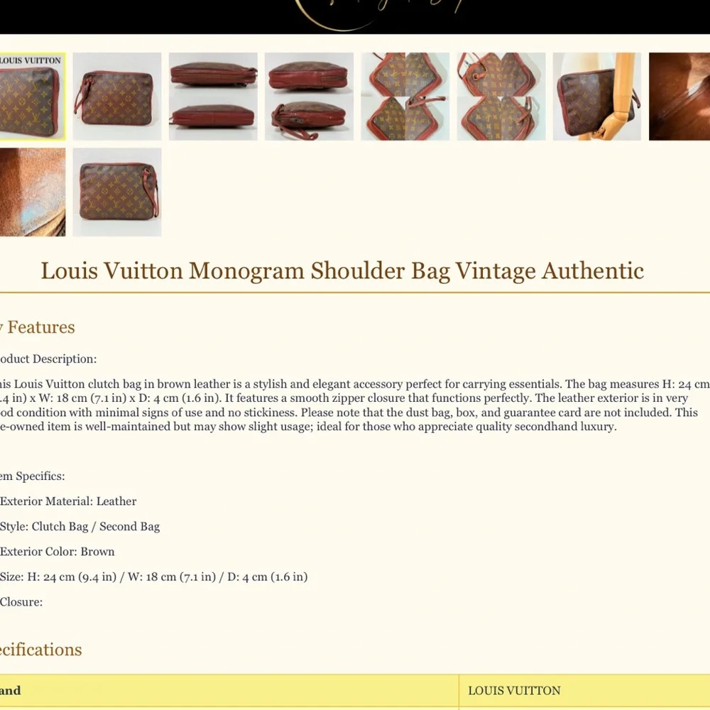 Louis Vuitton Brown and Tan Monogram Clutch - Picture 11 of 11